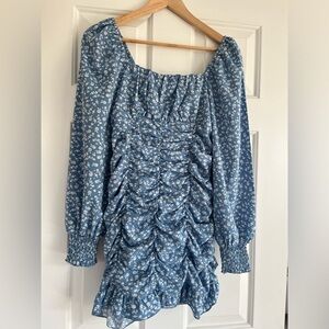 Cute Short Blue dress with flowers